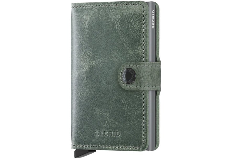 Secrid MV - CUIR DE VACHETTE - SAGE GRE porte cartes mini wallet vintage Porte-cartes