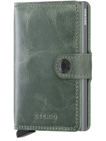 Secrid MV - CUIR DE VACHETTE - SAGE GRE porte cartes mini wallet vintage Porte-cartes