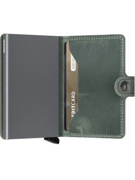 Secrid MV - CUIR DE VACHETTE - SAGE GRE porte cartes mini wallet vintage Porte-cartes