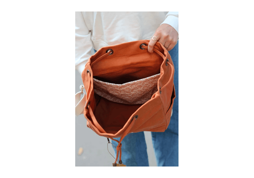 Hindbag MINI ELIOT - COTON BIO - SIENNE sac à dos eliot Maroquinerie