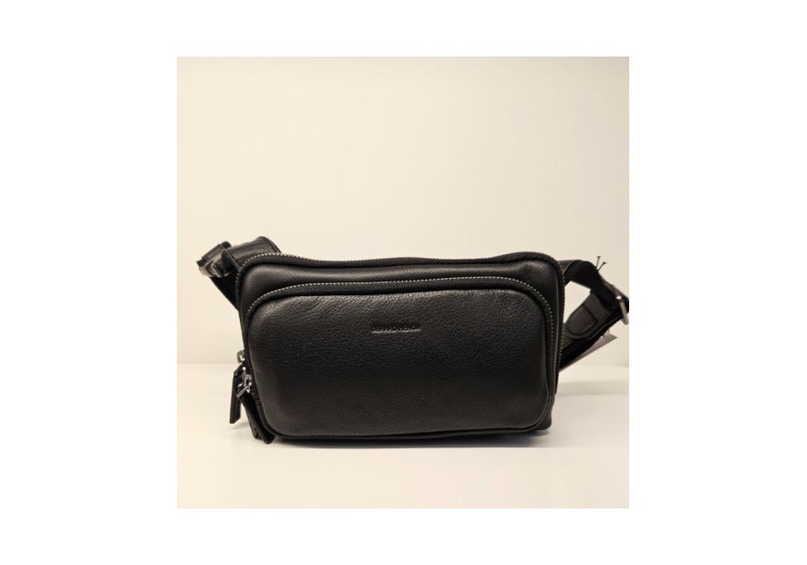 Gerard Henon 6901 - CUIR DE VACHETTE - NOIR banane plate multipoches amsterdam Loisirs