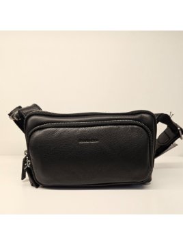 Gerard Henon 6901 - CUIR DE VACHETTE - NOIR banane plate multipoches amsterdam Loisirs