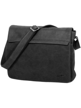 Gerard Henon 7173 - CUIR DE VACHETTE - NOIR - gibecière maxi vintage Sac business