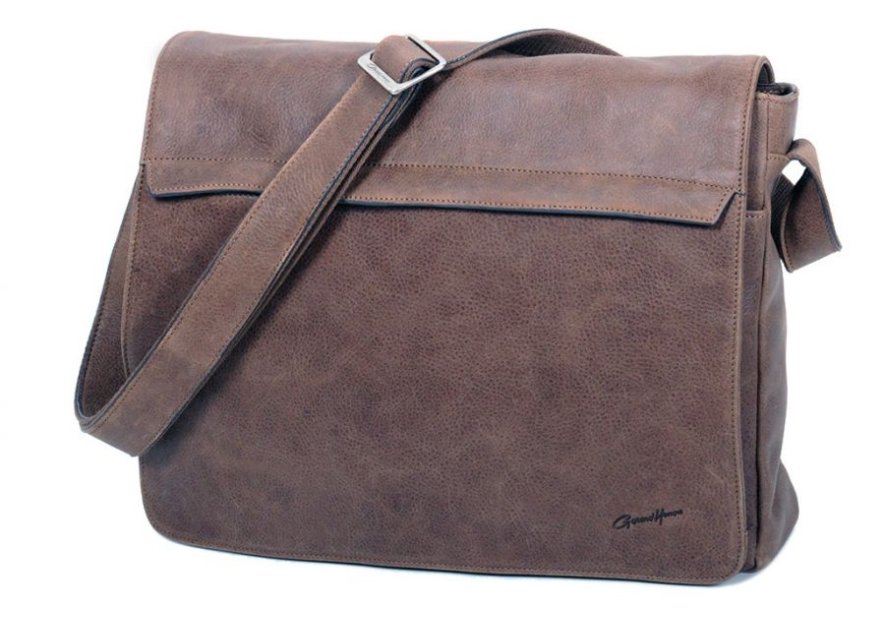 Gerard Henon 7173 - CUIR DE VACHETTE - CHOCOL gibecière maxi vintage Sac business