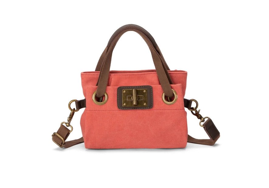 zede W2033XS - COTON ET CUIR - CORAIL sac porté main pont des arts xs Maroquinerie