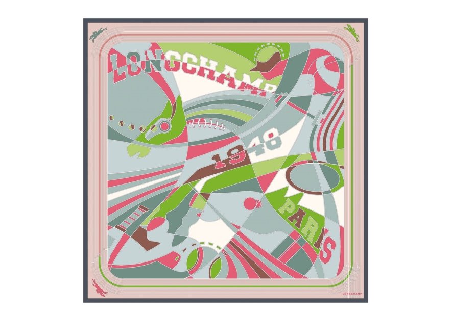 Longchamp 50642/SOI - SOIE - CÉLADON - 282 carré de soie longchamp league 90x90cm Foulards/Etoles