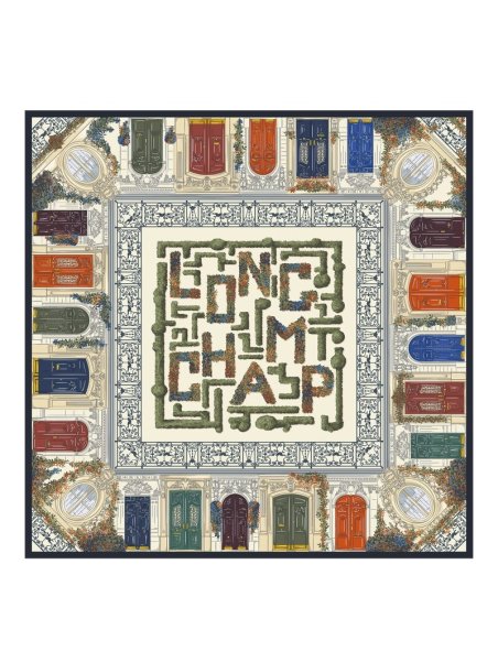 Longchamp 50641/SOI - SOIE - KAKI - A23 carré de soie jardin parisien 90x90cm Foulards/Etoles
