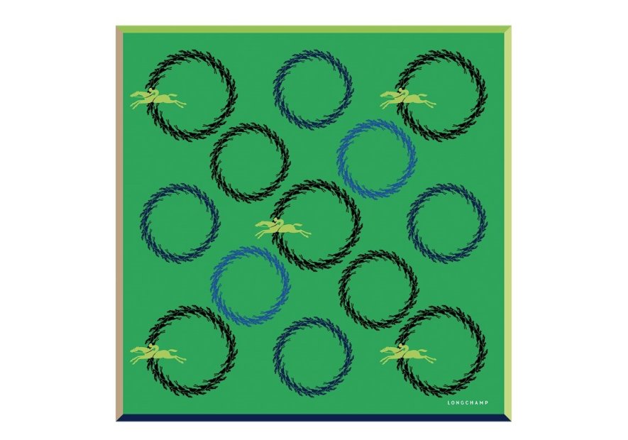 Longchamp 50634/GSO - SOIE - VERT - 129 carré de soie manège longchamp 50x50cm Foulards/Etoles