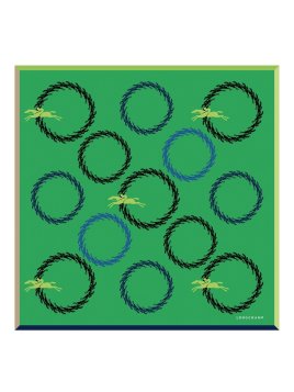 Longchamp 50634/GSO - SOIE - VERT - 129 carré de soie manège longchamp 50x50cm Foulards/Etoles