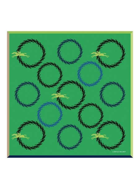 Longchamp 50634/GSO - SOIE - VERT - 129 carré de soie manège longchamp 50x50cm Foulards/Etoles