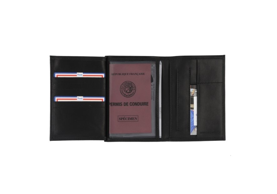 Frandi 668/5 RFID - CUIR DE VACHETTE -  portefeuille authentique 14 cm/3volets Portefeuilles