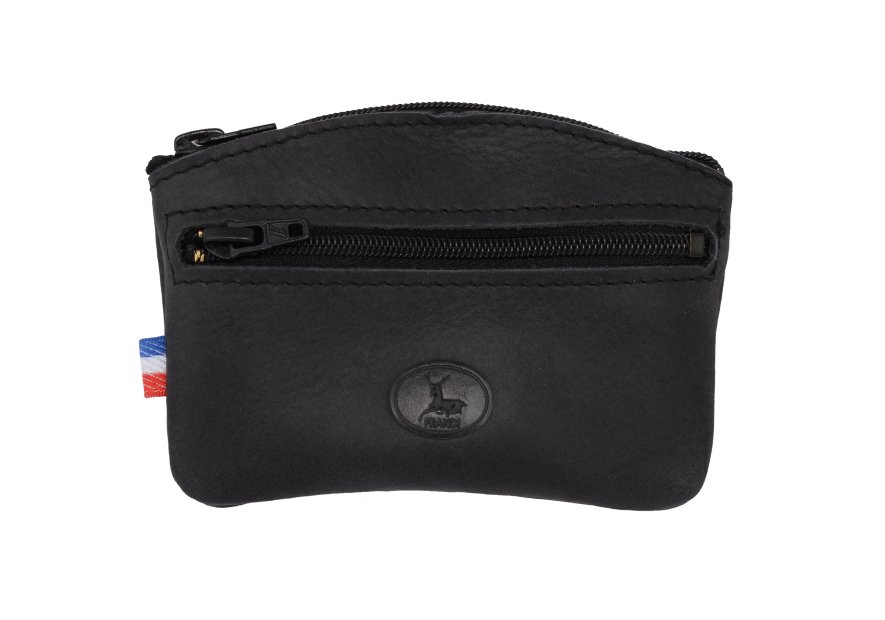 Frandi 204/5 - AUTHENTIQUE CUIR GRAS -  porte monnaie plat zip/zip devant Porte-monnaie