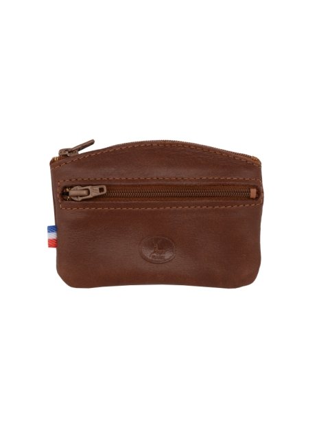 Frandi 204/5 - AUTHENTIQUE CUIR GRAS -  porte monnaie plat zip/zip devant porte-monnaie-femme