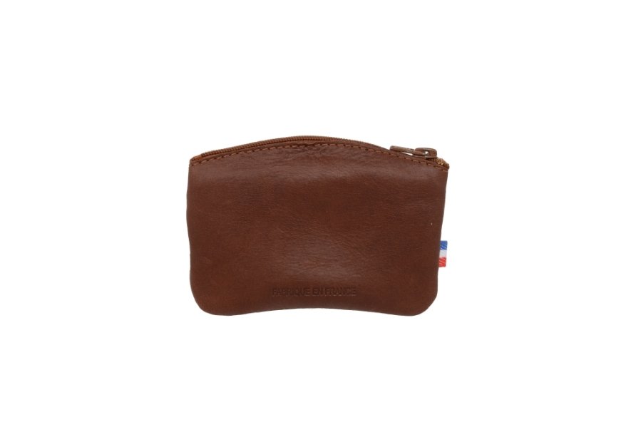 Frandi 204/5 - AUTHENTIQUE CUIR GRAS -  porte monnaie plat zip/zip devant Porte-monnaie