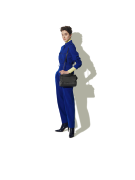 Lancel A09223 - CUIR DE VACHETTE - NOIR Lancel Ninon l - Sac Rabat