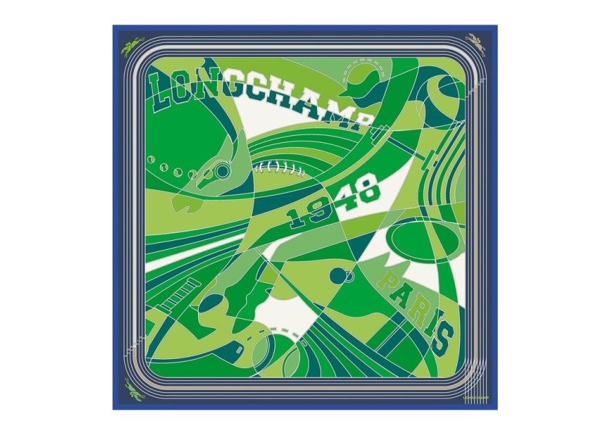 Longchamp 50642/SOI - SOIE - VERT - 129 carré de soie longchamp league 90x90cm Foulards/Etoles