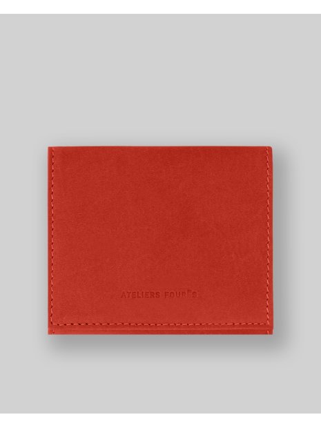 Les Ateliers Foures B20 - CUIR DE VACHETTE - ORANGE. fourès-baroudeuse-portemonnaie billet 6cc pmpb