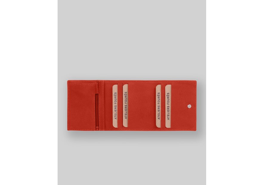 Les Ateliers Foures B20 - CUIR DE VACHETTE - ORANGE. fourès-baroudeuse-portemonnaie billet 6cc Portefeuilles