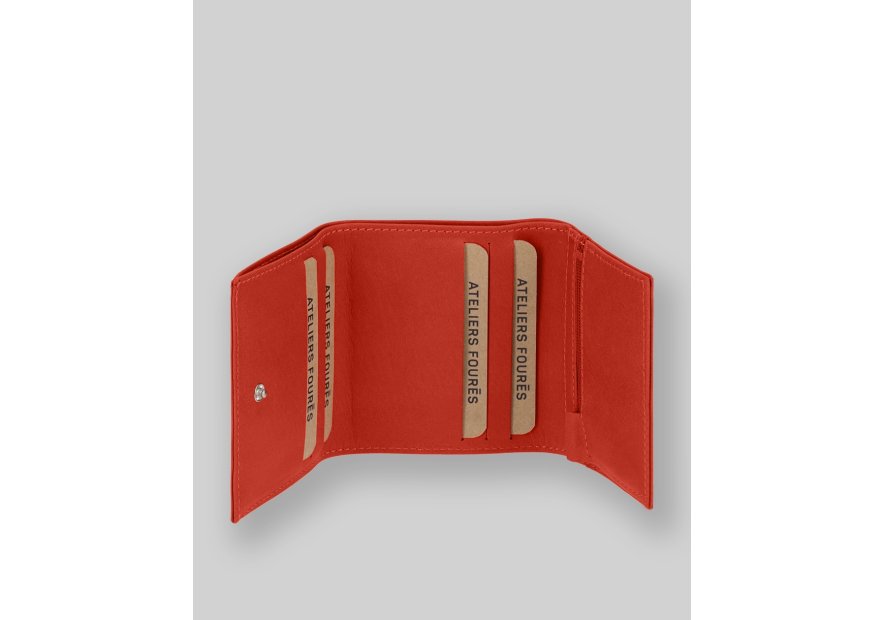 Les Ateliers Foures B20 - CUIR DE VACHETTE - ORANGE. fourès-baroudeuse-portemonnaie billet 6cc Portefeuilles
