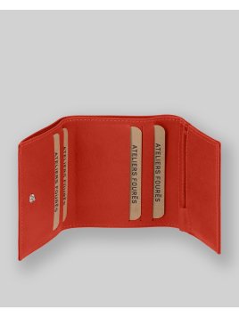 Les Ateliers Foures B20 - CUIR DE VACHETTE - ORANGE. fourès-baroudeuse-portemonnaie billet 6cc Portefeuilles