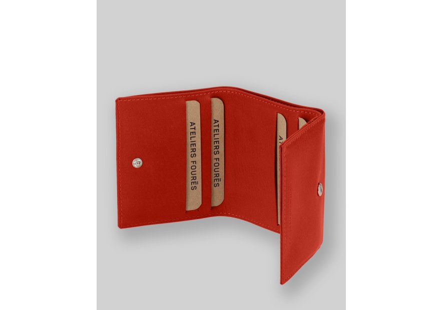 Les Ateliers Foures B20 - CUIR DE VACHETTE - ORANGE. fourès-baroudeuse-portemonnaie billet 6cc Portefeuilles