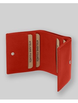 Les Ateliers Foures B20 - CUIR DE VACHETTE - ORANGE. fourès-baroudeuse-portemonnaie billet 6cc Portefeuilles