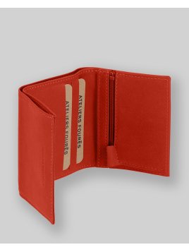 Les Ateliers Foures B20 - CUIR DE VACHETTE - ORANGE. fourès-baroudeuse-portemonnaie billet 6cc Portefeuilles