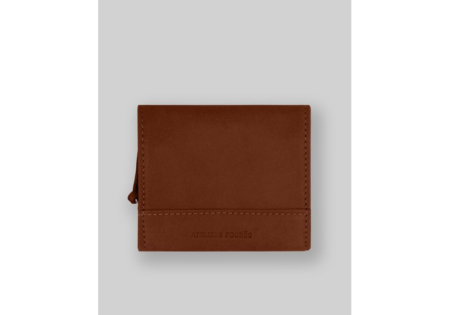 Les Ateliers Foures B22. - CUIR DE VACHETTE - FAUVE b22. Porte-monnaie