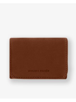 Les Ateliers Foures B24 - CUIR DE VACHETTE - FAUVE porte monnaie et billet boite les ateliers fourès Portefeuilles