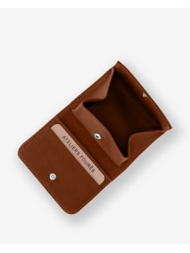 Les Ateliers Foures B24 - CUIR DE VACHETTE - FAUVE porte monnaie et billet boite les ateliers fourès Portefeuilles