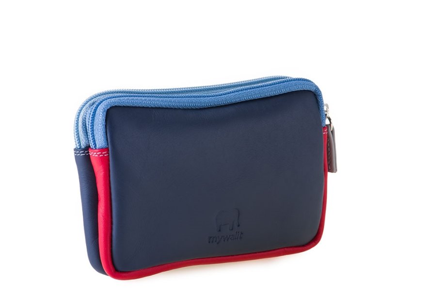 mywalit 1265 - CUIR DE VEAU - ROYAL - 12 porte-monnaie à double zip en cuir petit format Porte-monnaie