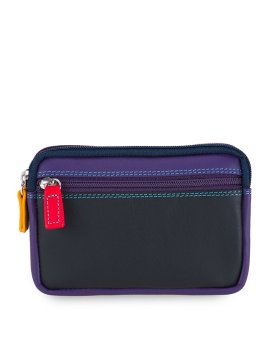 mywalit 1265 - CUIR DE VEAU - BLACK/PACE porte-monnaie à double zip en cuir petit format Porte-monnaie