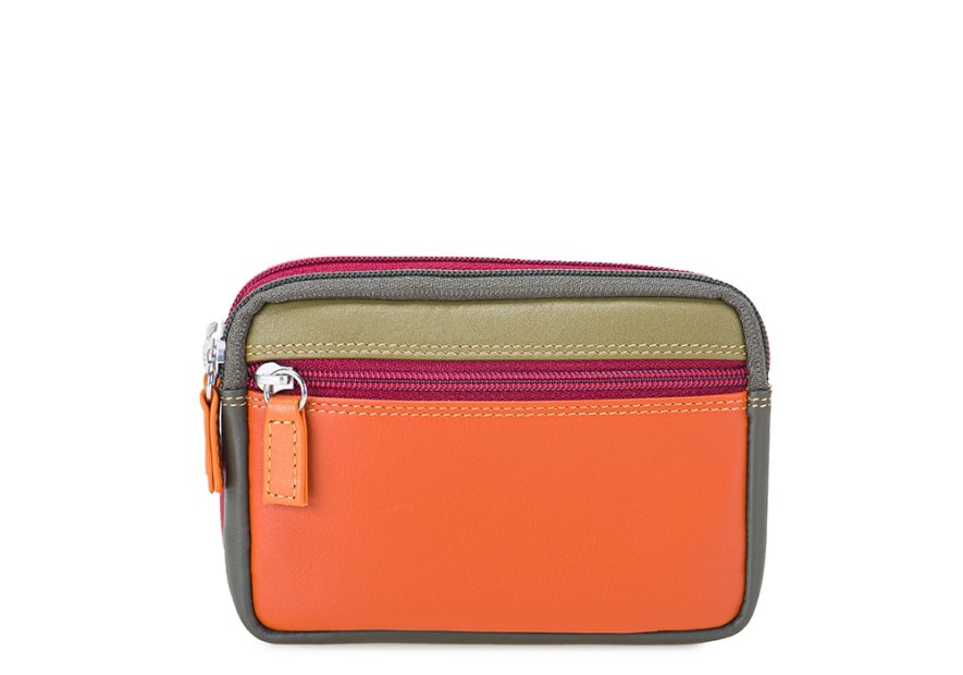 mywalit 1265 - CUIR DE VEAU - LUCCA - 16 porte-monnaie à double zip en cuir petit format Porte-monnaie