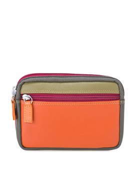 mywalit 1265 - CUIR DE VEAU - LUCCA - 16 porte-monnaie à double zip en cuir petit format Porte-monnaie