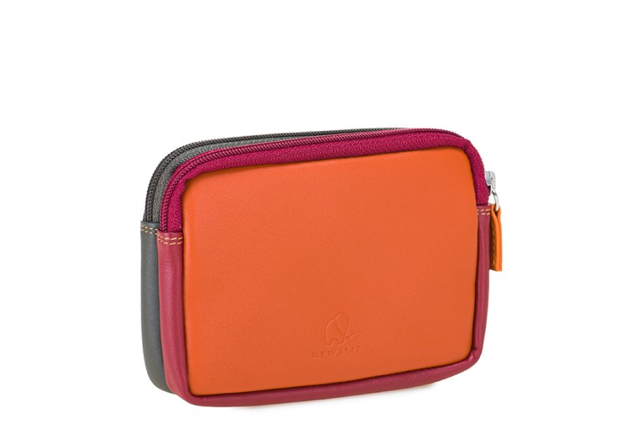 mywalit 1265 - CUIR DE VEAU - LUCCA - 16 porte-monnaie à double zip en cuir petit format Porte-monnaie