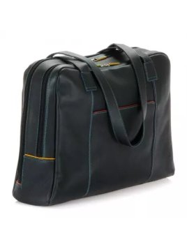 mywalit 1808 - CUIR DE VEAU - 4 NOIR PAC shopping affaire Sac business
