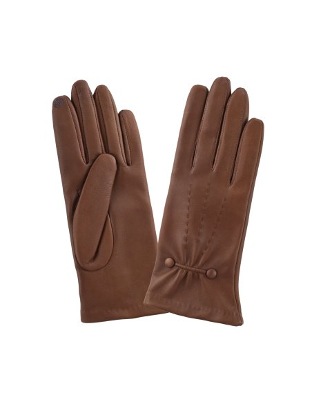 Glove Story 21481SN gant femme cuir doublé soie 2 boutons nervures gants femme