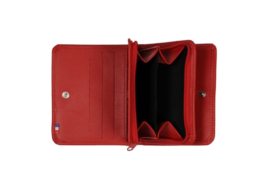 Frandi 273/03 - CUIR CLASSIQUE - ROUGE frandi-colors-porte monnaie billet femme m Portefeuilles