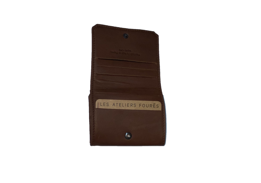 Les Ateliers Foures 9148 - CUIR DE VACHETTE - COGNAC Porte-monnaie/ Porte-billets