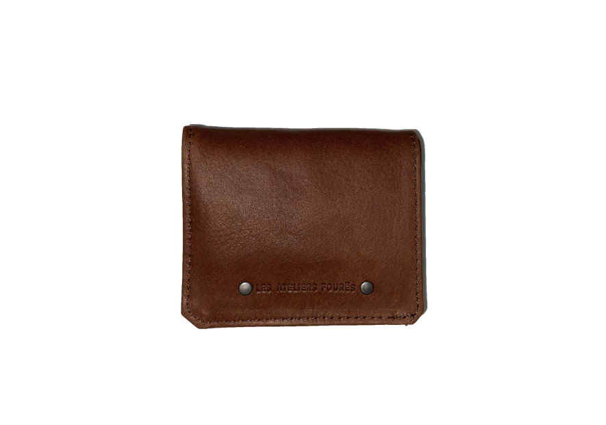 Les Ateliers Foures 9148 - CUIR DE VACHETTE - COGNAC Porte-monnaie/ Porte-billets