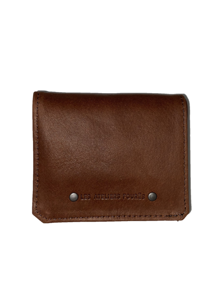 Les Ateliers Foures 9148 - CUIR DE VACHETTE - COGNAC Porte-monnaie/ Porte-billets