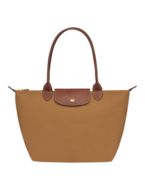 Longchamp 2605089 - NYLON ET CUIR - CHAMOI sac cabas m le pliage n'est pas format a4 sac-a-main-shopping-toile-ou-cuir