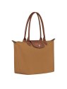 Longchamp 2605089 - NYLON ET CUIR - CHAMOI sac cabas m le pliage n'est pas format a4 sac-a-main-shopping-toile-ou-cuir