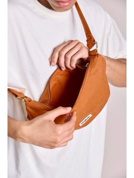 hindbag ANDREA - COTON BIO - SIENNE sac bandoulière demi lune andrea hindbag Sac business