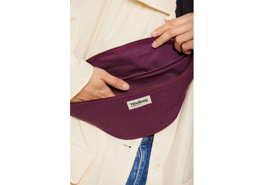 hindbag OLIVIA - COTON BIO - PRUNE sac banane olivia Sac business