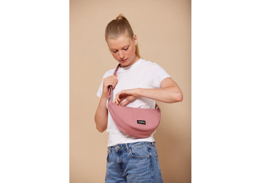 hindbag ANDREA - COTON BIO - BLUSH sac bandoulière demi lune andrea hindbag Sac business