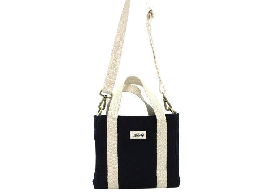 hindbag LOUISE - COTON BIO - NOIR sac mini cabas louise Sac business