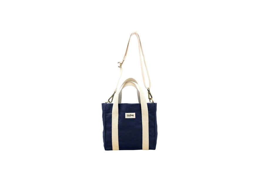 hindbag LOUISE - COTON BIO - NAVY sac mini cabas louise Sac business
