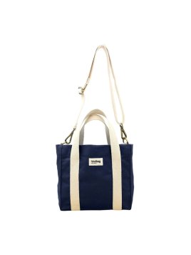 hindbag LOUISE - COTON BIO - NAVY sac mini cabas louise Sac business