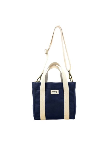 hindbag LOUISE - COTON BIO - NAVY sac mini cabas louise Sac business